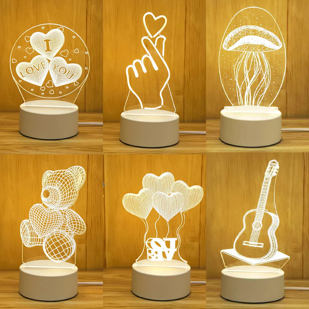 Romantic Love 3D Acrylic Led