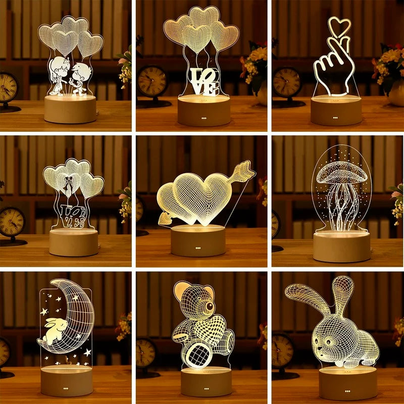 Romantic Love 3D Acrylic Led