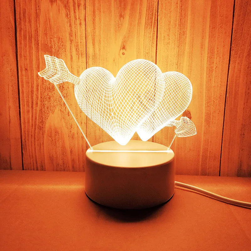 Romantic Love 3D Acrylic Led