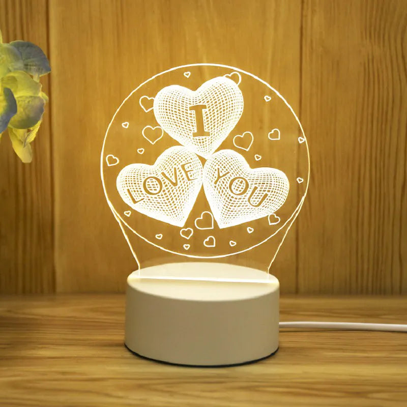 Romantic Love 3D Acrylic Led