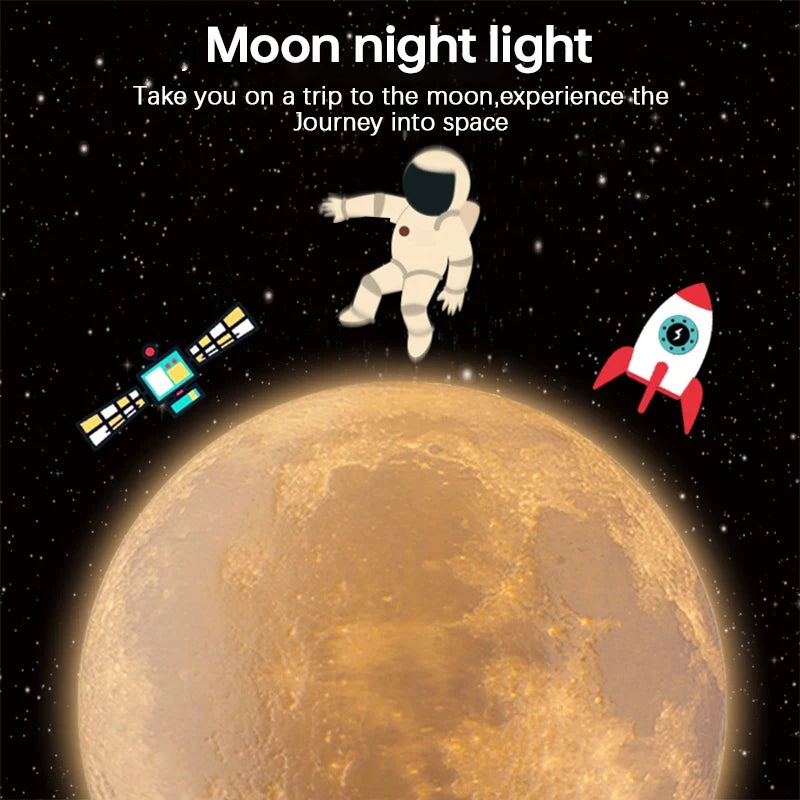 LED Night Light 3D Print Moon Lamp