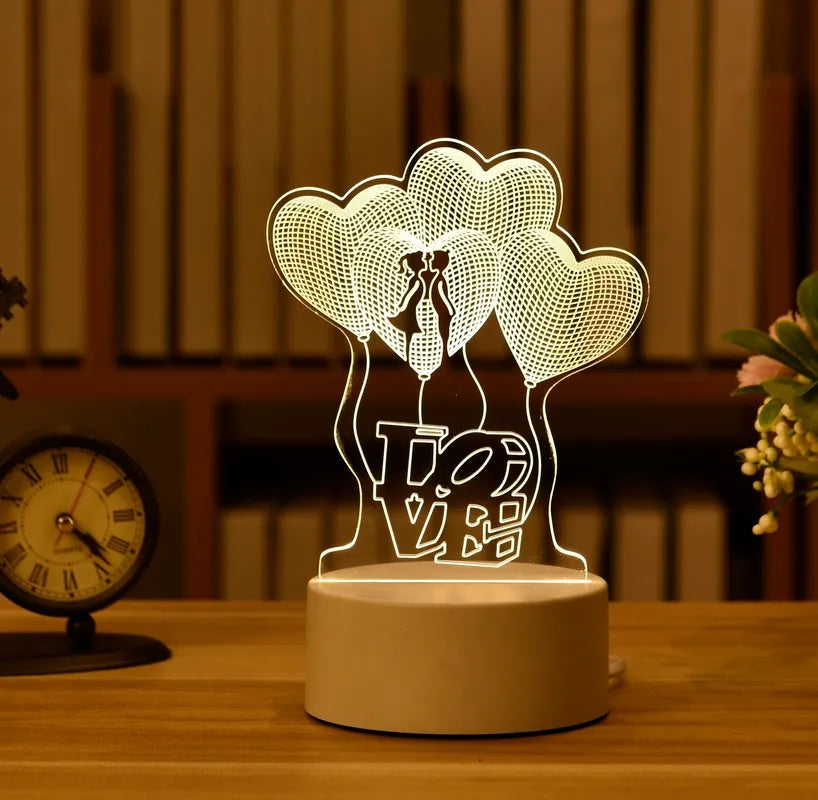 Romantic Love 3D Acrylic Led