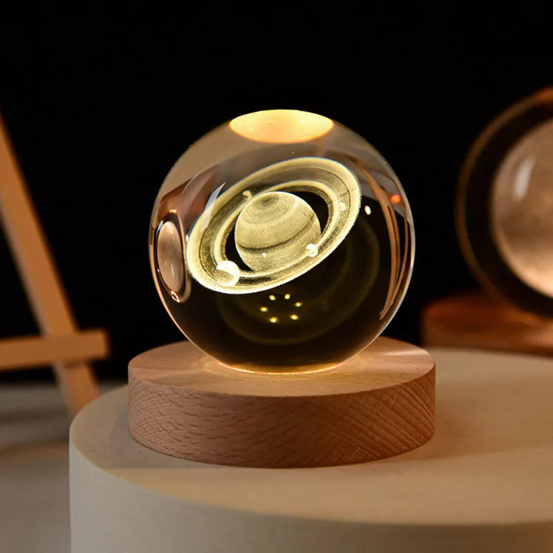 3D Crystal Ball Glass Planet