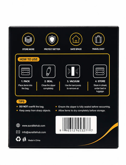 Vacuum Storage Bags – 8 Pack, 4 Sizes, Space Saver Storage Bags for Clothes, Bedding and Travel